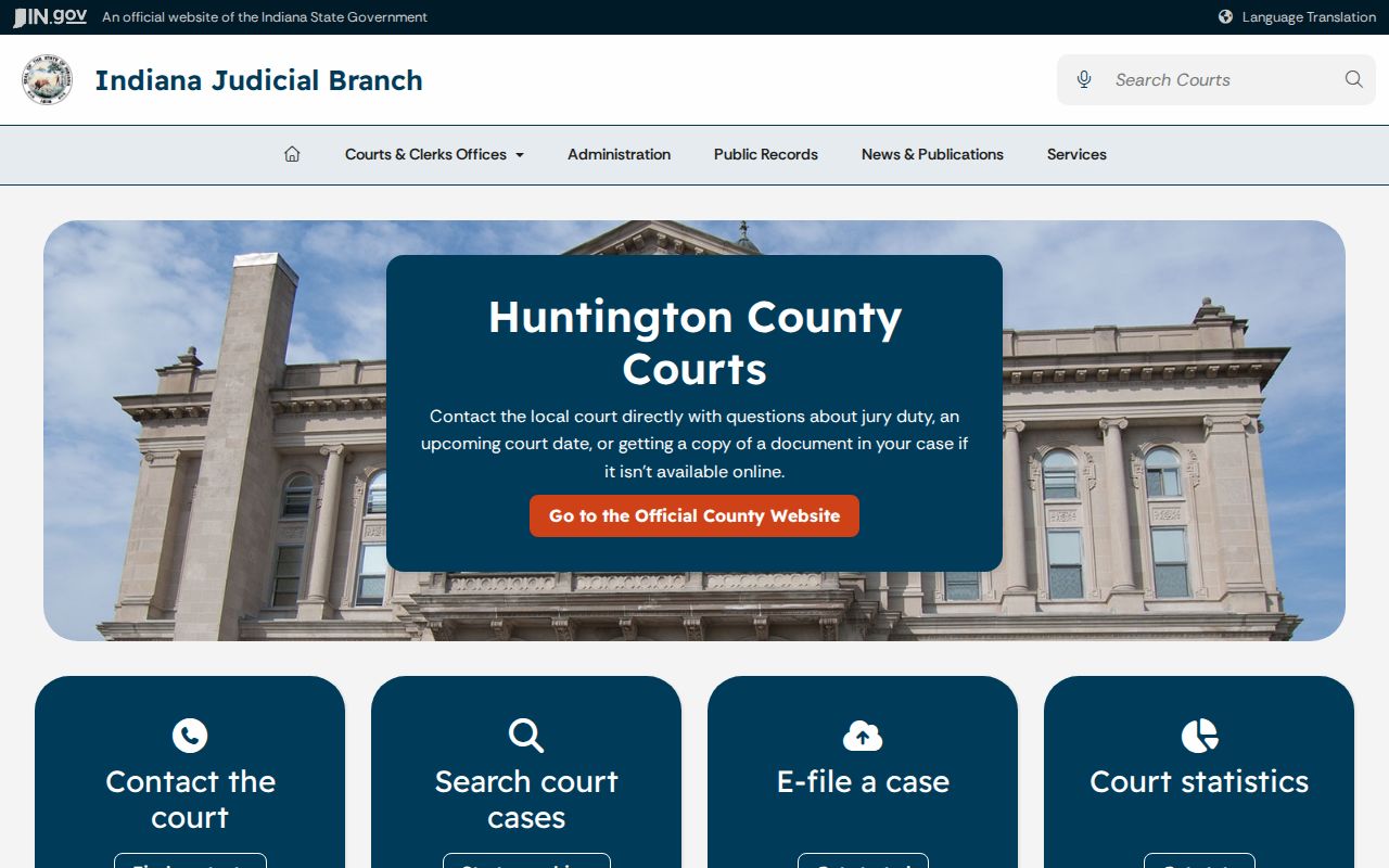 Huntington County municipal warrant current court structure