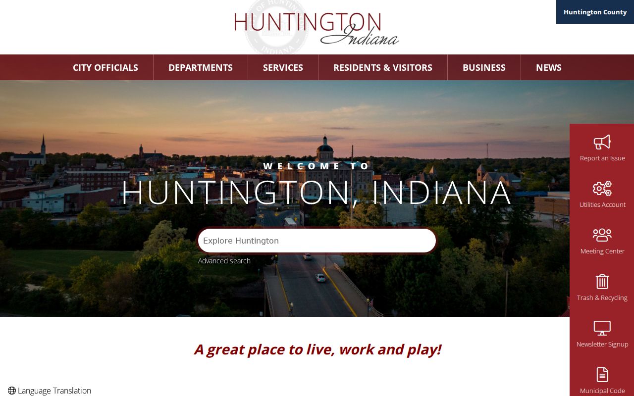 Huntington city government route for Huntington warrant records
